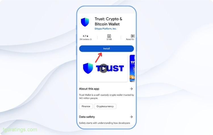 Trust Wallet page on Google Play