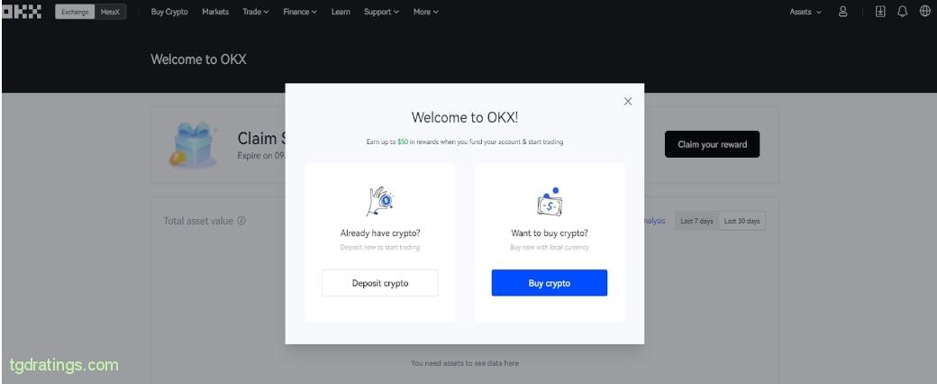 Confirmar el registro en OKX