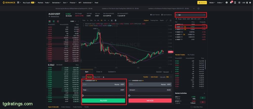 Terminal handlowy Binance