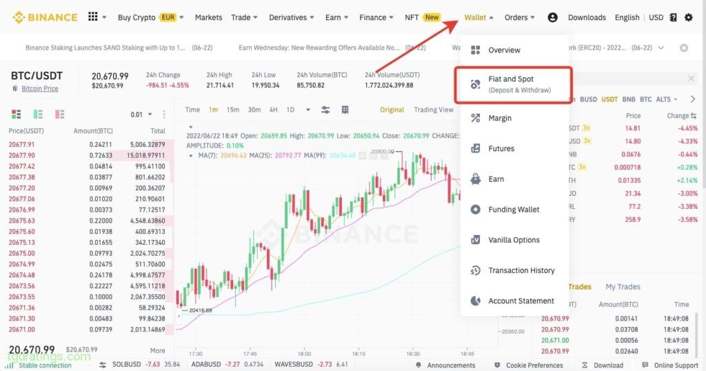 Пополнить кошелек на бирже