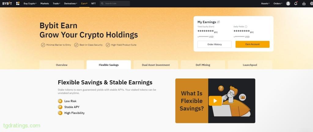 Bybit's staking page