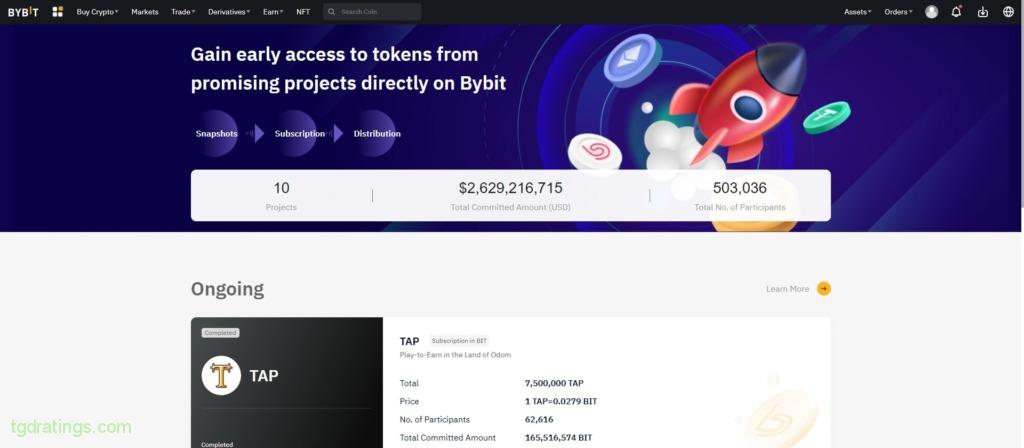 Bybit launchpad page