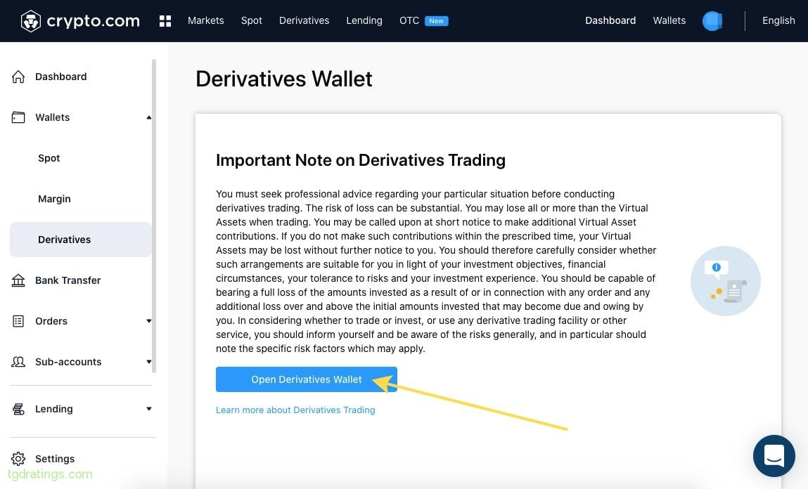 How to get a wallet for trading derivatives 
