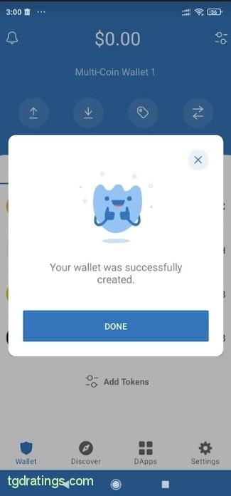 Creating a wallet