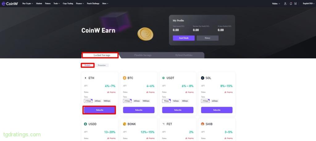Participation in CoinW Earn
