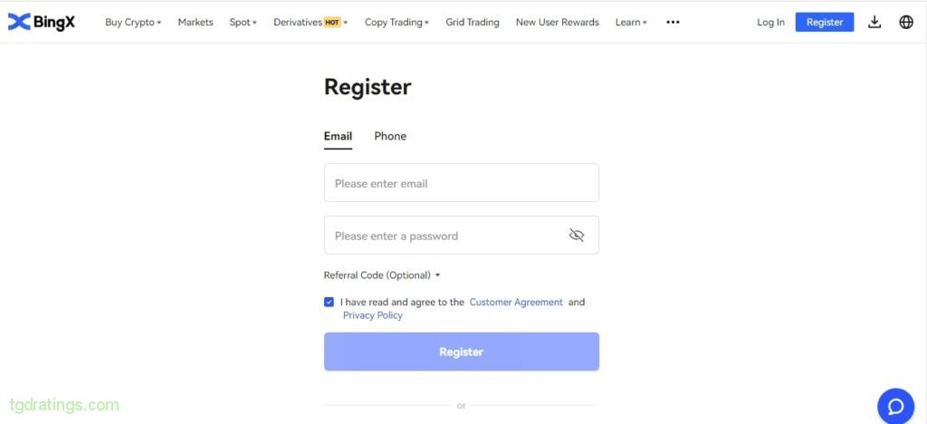 Selecting a registration method