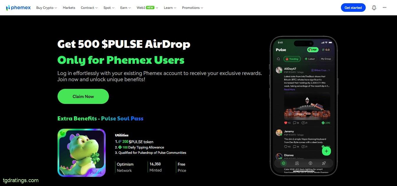 Phemex Home Page